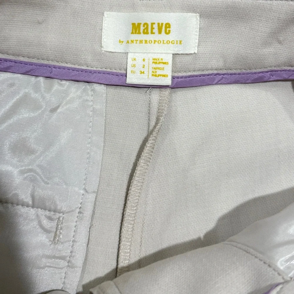 Maeve Anthropologie Womens Pleated High Rise Shorts Beige Size 2 Tailored Dressy - Picture 3 of 3